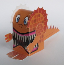 orange monster invitation
